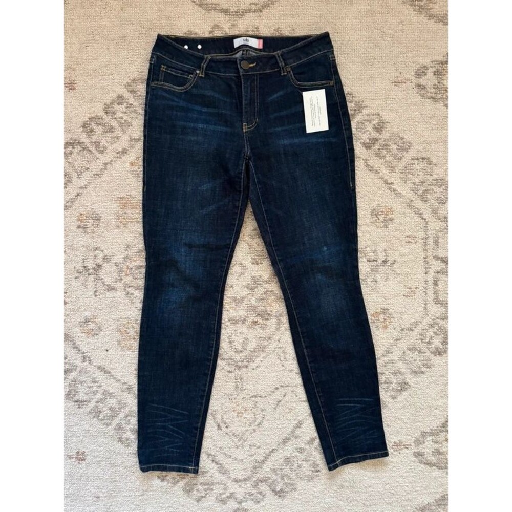 CAbi dark wash stretch skinny jeans size 8